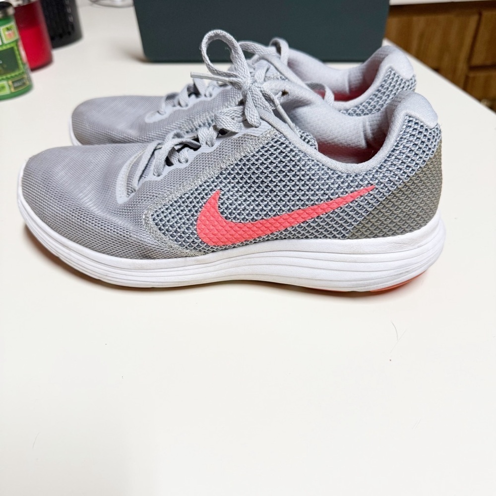 Nike Revolution Womens Running Shoes Orange Gray Size 8.5